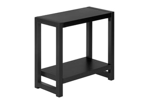 English Elm Accent Table Two Tier Narrow Black Laminate Metal Legs Modern Living Room Bedside B2710P218937