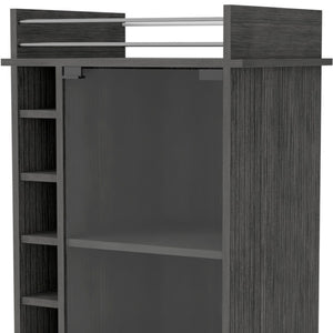 HomeRoots Gray Rolling Bar Cart with Wine Storage & Cabinets – Modern Design for Stylish Entertaining! 535100