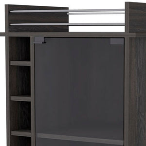 HomeRoots Espresso Rolling Bar Cart – Stylish Wine Storage with Mobility, Cabinets, and Modern Design for Entertaining 535101