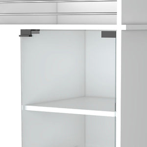 HomeRoots White Rolling Bar Cart – Modern Wine Storage with Mobility, Chic Design for Entertaining & Home Decor 535106