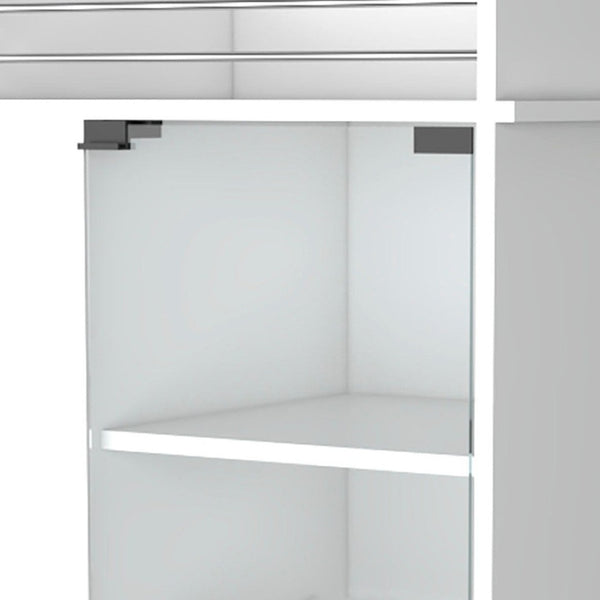 HomeRoots White Rolling Bar Cart – Modern Wine Storage with Mobility, Chic Design for Entertaining & Home Decor 535106