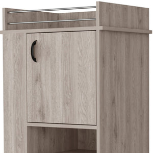 HomeRoots Light Gray Rolling Bar Cart with Wine Storage – Stylish, Space-Saving Design for Modern Entertaining 535108
