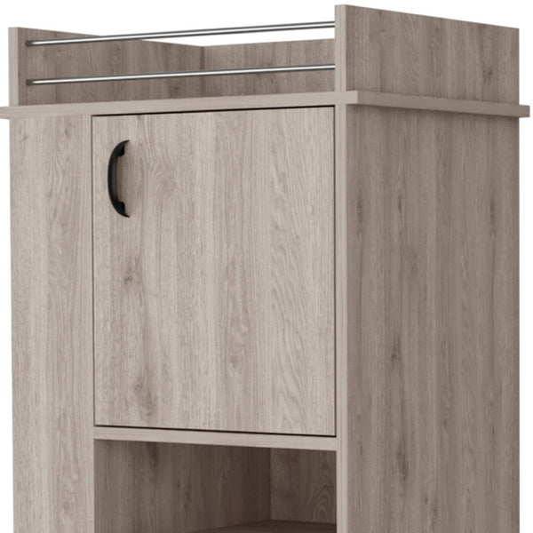 HomeRoots Light Gray Rolling Bar Cart with Wine Storage – Stylish, Space-Saving Design for Modern Entertaining 535108