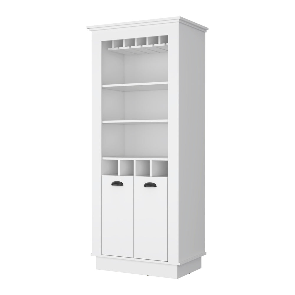 Homeroots 70" White Bar Cabinet With Wine Storage  Manufactured Wood 535113