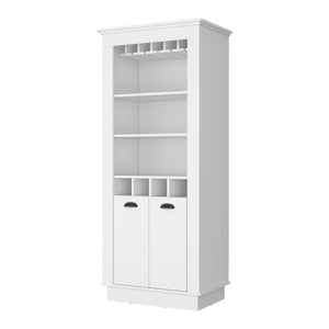 Homeroots 70" White Bar Cabinet With Wine Storage  Manufactured Wood 535113