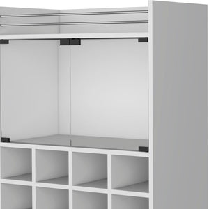 HomeRoots White Rolling Bar Cart – Stylish Wine Storage & Portable Beverage Station for Modern Entertaining 535116