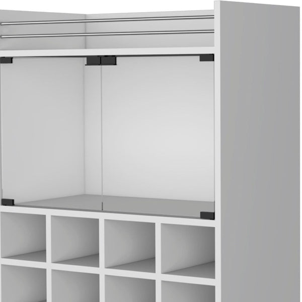 HomeRoots White Rolling Bar Cart – Stylish Wine Storage & Portable Beverage Station for Modern Entertaining 535116