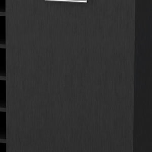 HomeRoots Black Modern Rolling Bar Cart with Wine Storage, Stylish Mobile Beverage Station for Entertaining 535119