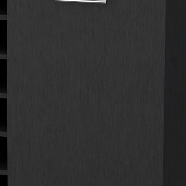 HomeRoots Black Modern Rolling Bar Cart with Wine Storage, Stylish Mobile Beverage Station for Entertaining 535119