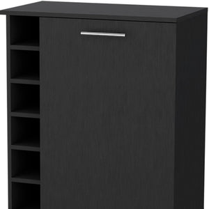 HomeRoots Black Modern Rolling Bar Cart with Wine Storage, Stylish Mobile Beverage Station for Entertaining 535119