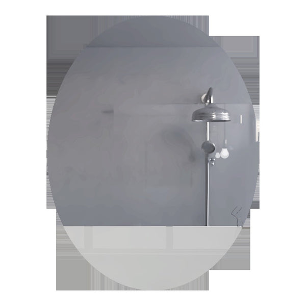 HomeRoots 31" Clear Oval Frameless Bathroom Vanity Mirror - Elegant, Light-Enhancing Design for Any Space 535124