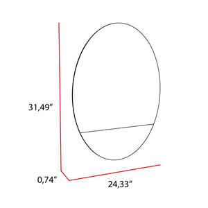 HomeRoots 31" Clear Oval Frameless Bathroom Vanity Mirror - Elegant, Light-Enhancing Design for Any Space 535124