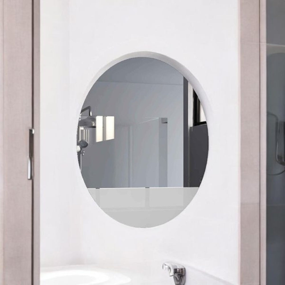 HomeRoots 31" Clear Oval Frameless Bathroom Vanity Mirror - Elegant, Light-Enhancing Design for Any Space 535124