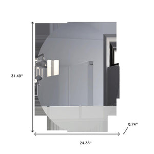 HomeRoots 31" Clear Oval Frameless Bathroom Vanity Mirror - Elegant, Light-Enhancing Design for Any Space 535124