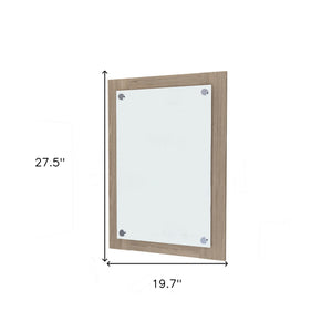 Homeroots 28" Brown Framed Accent Mirror  Mirrored Glass 535134
