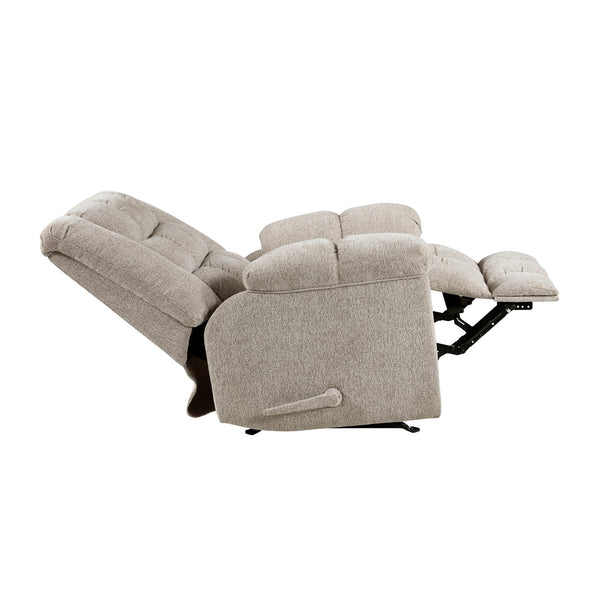 English Elm Gentle Rocking Reclining Chair with Chenille Upholstery, Ultra-Comfort Seat, Smooth Motion Recliner for Living Room Relaxation and Support Light Brown 41 L x 32 W x 29 H B011P347312