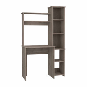 HomeRoots 39" Light Gray Wood Writing Desk & Bookshelf Set - Stylish Workspace Solution for Home Office & Decor 535145