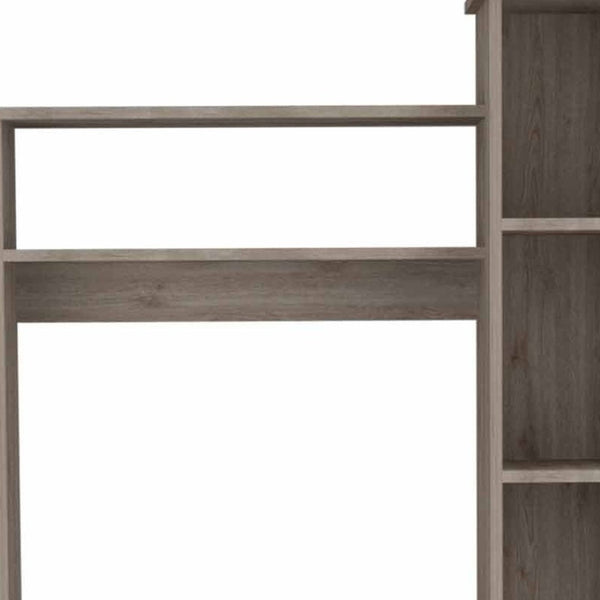 HomeRoots 39" Light Gray Wood Writing Desk & Bookshelf Set - Stylish Workspace Solution for Home Office & Decor 535145