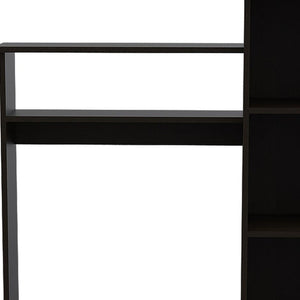 HomeRoots 40" Black Wood Writing Desk and Bookshelf Set – Stylish Workspace with Storage Solutions for Home 535148