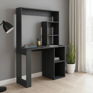 HomeRoots 39" Black Computer Desk – Modern Ergonomic Design with Integrated Storage for Home Office Efficiency 535150