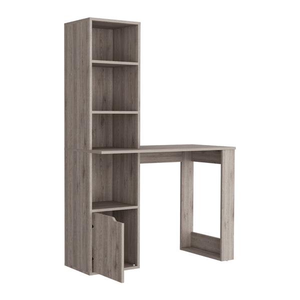 HomeRoots 39" Gray Computer Desk - Sleek L-Shaped Design for Home Office, Modern Style, Ample Storage & Durability 535151