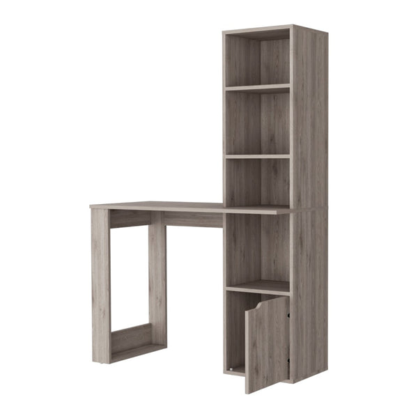 HomeRoots 39" Gray Computer Desk - Sleek L-Shaped Design for Home Office, Modern Style, Ample Storage & Durability 535151