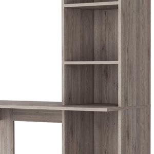 HomeRoots 39" Gray Computer Desk - Sleek L-Shaped Design for Home Office, Modern Style, Ample Storage & Durability 535151