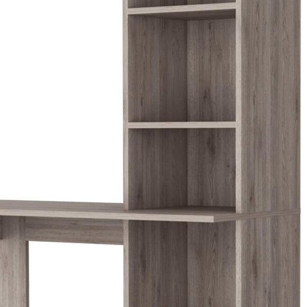 HomeRoots 39" Gray Computer Desk - Sleek L-Shaped Design for Home Office, Modern Style, Ample Storage & Durability 535151