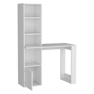 HomeRoots 39" Elegant White L/H-Shape Computer Desk with Integrated Storage for Modern Home Offices & Studios 535152