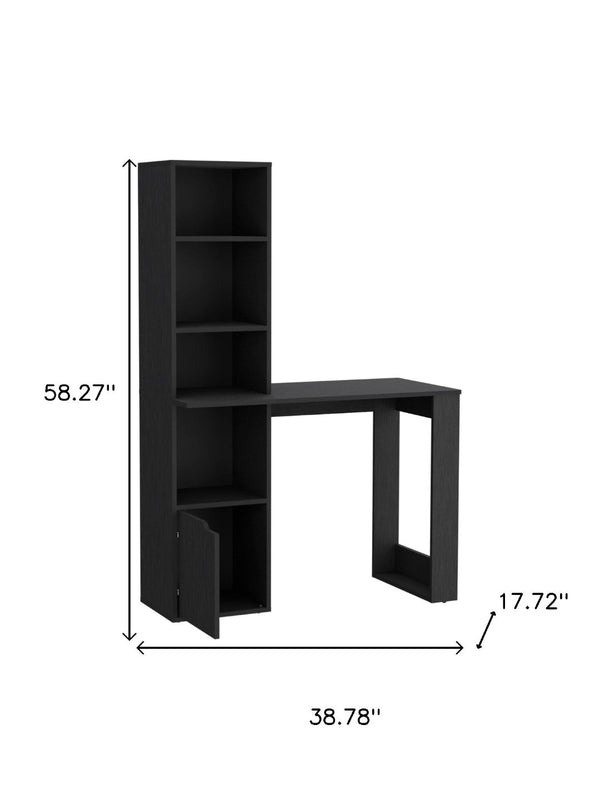 HomeRoots 39" Black Computer Desk - Sleek L-Shaped Design with Storage, Perfect for Home Office & Small Spaces! 535153
