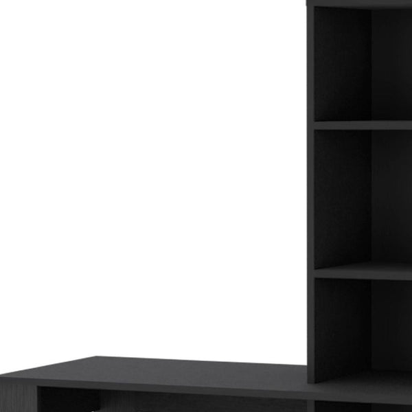HomeRoots 39" Black Computer Desk - Sleek L-Shaped Design with Storage, Perfect for Home Office & Small Spaces! 535153