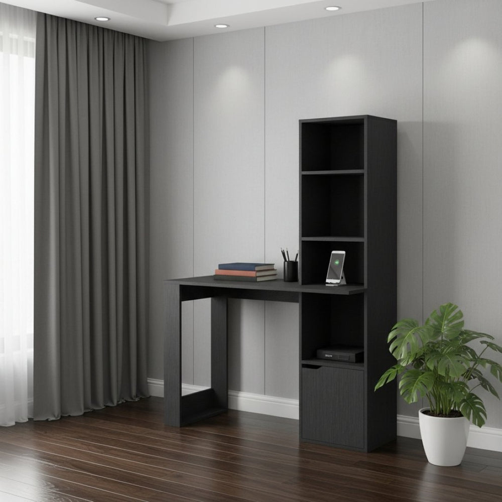 HomeRoots 39" Black Computer Desk - Sleek L-Shaped Design with Storage, Perfect for Home Office & Small Spaces! 535153