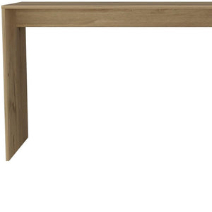 HomeRoots 60" Oak Wood L-Shaped Writing Desk - Stylish, Space-Saving Design with Ample Storage for Home Office 535156