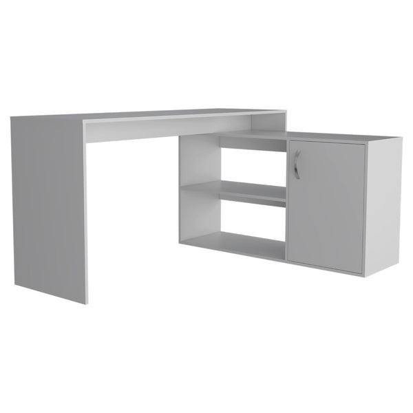 HomeRoots 60" White L-Shaped Writing Desk for Home Office – Stylish, Compact, and Efficient Workspace Solution 535158
