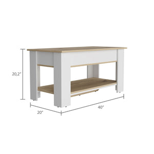 HomeRoots 40" Oak and White Storage Bench with Hidden Compartment, Seating for Two & Stylish Shoe Rack 535165