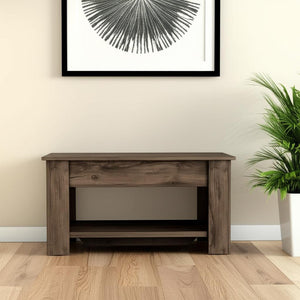 HomeRoots 40" Dark Brown Storage Bench - Stylish Flip-Top Organizer for Entryway, Bedroom & Mudroom Use 535166