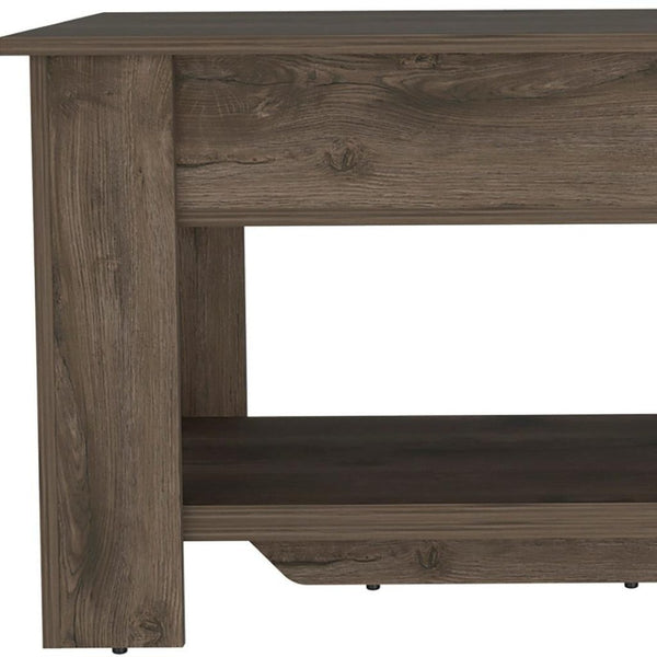 HomeRoots 40" Dark Brown Storage Bench - Stylish Flip-Top Organizer for Entryway, Bedroom & Mudroom Use 535166