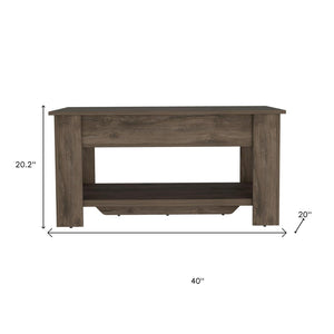 HomeRoots 40" Dark Brown Storage Bench - Stylish Flip-Top Organizer for Entryway, Bedroom & Mudroom Use 535166