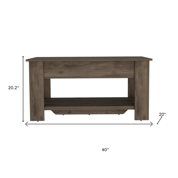 HomeRoots 40" Dark Brown Storage Bench - Stylish Flip-Top Organizer for Entryway, Bedroom & Mudroom Use 535166