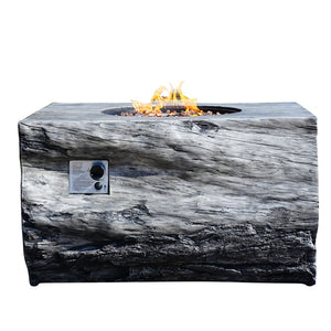 HomeRoots 50000 BTU Gray Aluminum Natural Gas Fire Pit - Durable, Adjustable Flame, Cover Included for Cozy Nights 535177