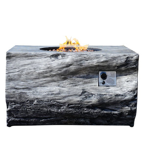 HomeRoots 50000 BTU Gray Aluminum Natural Gas Fire Pit - Durable, Adjustable Flame, Cover Included for Cozy Nights 535177