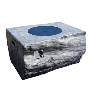 HomeRoots 50000 BTU Gray Aluminum Natural Gas Fire Pit - Durable, Adjustable Flame, Cover Included for Cozy Nights 535177