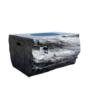 HomeRoots 50000 BTU Gray Aluminum Natural Gas Fire Pit - Durable, Adjustable Flame, Cover Included for Cozy Nights 535177