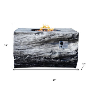 HomeRoots 50000 BTU Gray Aluminum Natural Gas Fire Pit - Durable, Adjustable Flame, Cover Included for Cozy Nights 535177