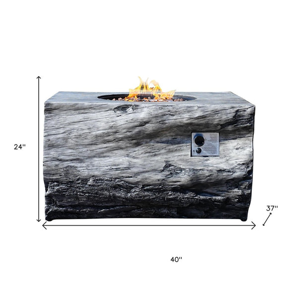 HomeRoots 50000 BTU Gray Aluminum Natural Gas Fire Pit - Durable, Adjustable Flame, Cover Included for Cozy Nights 535177