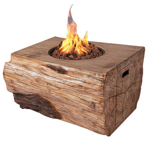 HomeRoots 50000 BTU 40" Brown Aluminum Natural Gas Fire Pit - Durable, Stylish, Adjustable Flame & Cover 535178