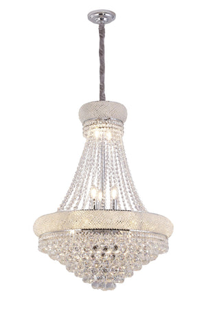 HomeRoots Clear Empire Crystal Chandelier - Dimmable Elegance for Dining, Entryway, and Home Décor Spaces 535180