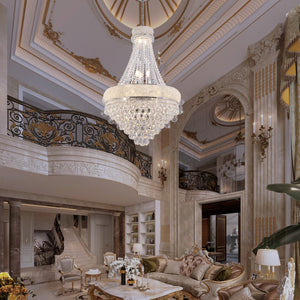 HomeRoots Clear Empire Crystal Chandelier - Dimmable Elegance for Dining, Entryway, and Home Décor Spaces 535180