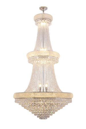 HomeRoots Clear Multi-Light Crystal and Metal Dimmable Chandelier: Elegant Empire Design with LED Glow 535181