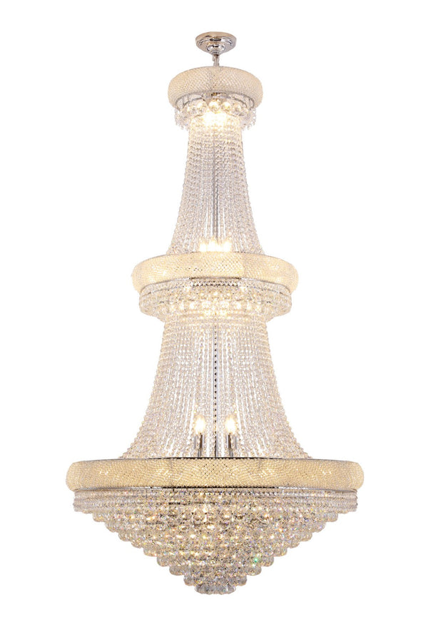 HomeRoots Clear Multi-Light Crystal and Metal Dimmable Chandelier: Elegant Empire Design with LED Glow 535181